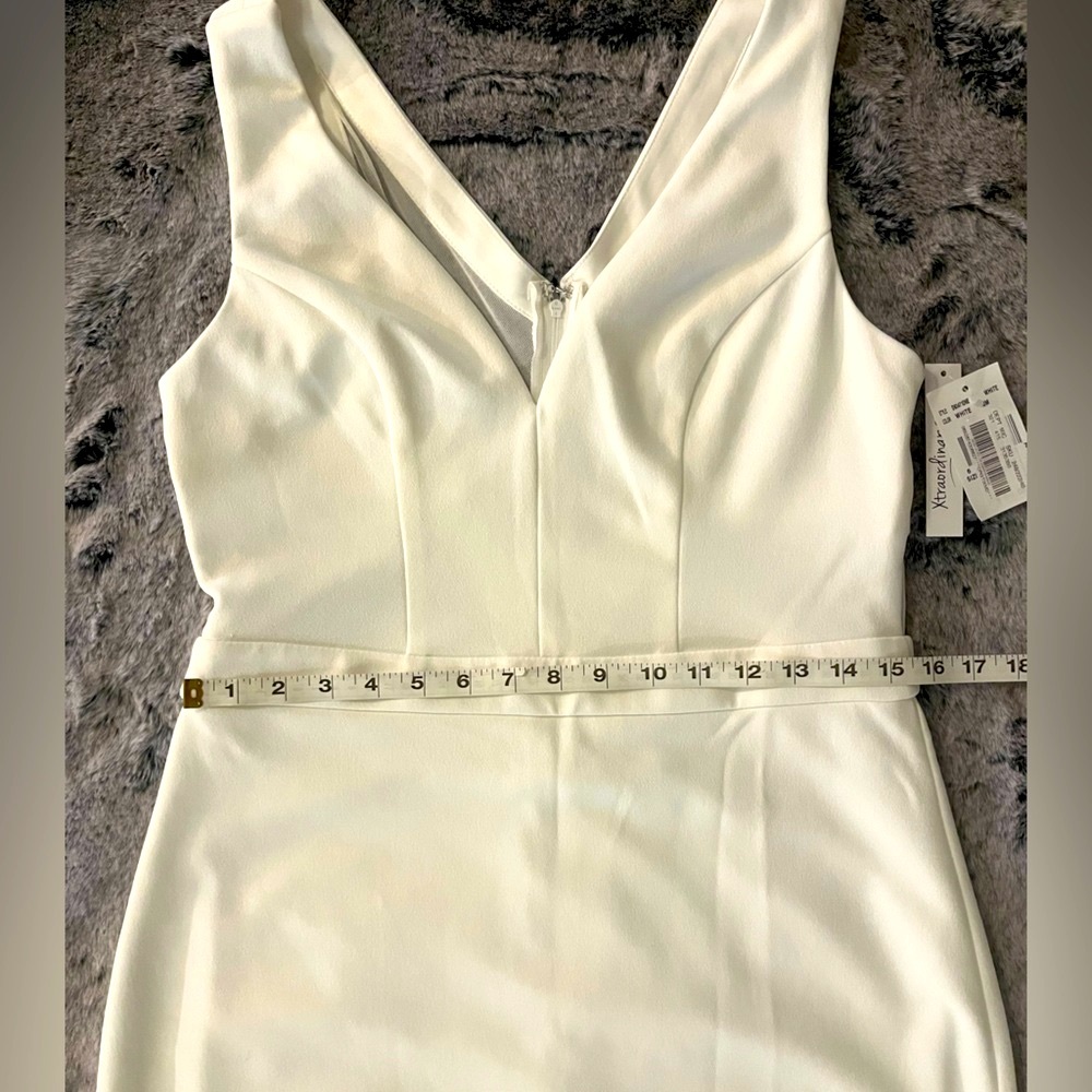 NWT Xtraordinary White Bodycon Mini Dress, Sheer Mesh Back, XL Juniors, 8 womens - Picture 14 of 16